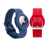 WALLFID 2 Pack AirTag Wristband Case for Apple AirTag 1st Gen (2021) & 2nd Gen (2026), Adjustable Silicone Tracker Bracelet, Hidden Protective Watch Band for Kids Adults Seniors