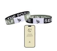 WALLFID 2 Piece Set with NFC Function,Inspirational Bracelets for Women,1000 Motivational Quotes,Motivational Bracelets,Positive Affirmation Cards.(Black-170mm)