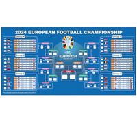 WALLFID 2024 European Football Championship Match Schedule Football Poster, European Cup Match Wall Poster, Premium Chart Including All Game Dates and Times 118x59cm (Blue)