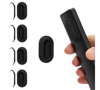 WALLFID 4 Pack Silicone Magnetic Remote Control Holder - Curved Remote Compatible Wall Mount Organizer,Embedded Slot Design for Secure Grip,Self-Adhesive TV Storage (Black 4 Pack)