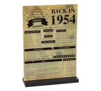 WALLFID Back to 1954 Birthday Decorations Table Sign UK,70th Birthday Party Decorations for Men Women,1954 Double Sided Poster with Stand,70th Party Table Supplies (1954(70th))