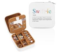 WALLFID Gifts for Music Lovers,Elegant Travel Jewellery Box,Complete with Mirror for Necklaces,Earrings,and Rings,A Delightful Birthday Present for Admirers of Great Singers