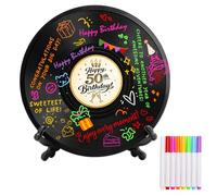 WALLFID Guest Book,Farewell Decorations Party for Men or Women,30th Birthday Decor,Funny Milestone Decor,Happy 50th Birthday,Desk Decor,Happy Birthday Sign,Retirement Guest Book (50th)