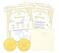 WALLFID Tooth Fairy Kit, Includes 10 Tooth Fairy Receipts,1 Tooth Fairy Coin,1 Tooth Fairy Bag, Perfect for Boys and Girls, Essential Tooth Fairy envelopes
