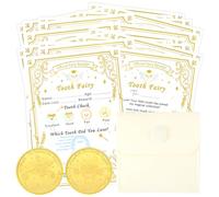 WALLFID Tooth Fairy Kit, Includes 20 Tooth Fairy Receipts,1 Tooth Fairy Coin,1 Tooth Fairy Bag, Perfect for Boys and Girls, Essential Tooth Fairy envelopes