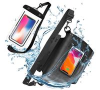 WALLFID Waterproof Bumbag and Phone Pouch with Clear Window for Touchscreen and Photos, Black, IPX8 Water Resistant, Ideal for Swimming, Kayaking, Snorkeling, Beach Use, Cycling, Rock Climbing