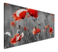 Wallfilleres Red Poppies - Flowers Canvas Wall Art Print - 1135-118x49cm