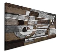 Wallfillers Abstract Brown Beige Design Canvas Wall Art Print - 1407-120x50cm