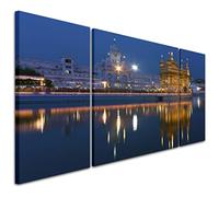 Wallfillers Blue Sikh Golden Temple Amritsar Canvas Wall Art Print - 3AC196 XXL - 191x65cm