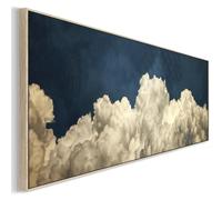 Wallfillers Blue White Abstract Wide Horizontal - Cloud Dreams Canvas Print