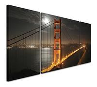 Wallfillers Cheap Canvas Prints of the Golden Gate Bridge San Francisco at Night - Cityscape Wall Art - 3AC038 XXL - 191x65cm