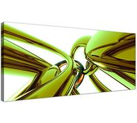 Wallfillers Green Abstract Canvas Art (120cm x 50cm) - Cheap Modern Canvases - 'Jebba' - 1035