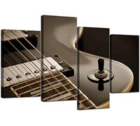 Wallfillers Large Black Electric Guitar Canvas Wall Art Pictures XL Prints 4125