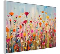 Wallfillers Large Bright Colourful Framed Wall Art for Living Room - Floral Canvas Artwork- FF2119 - XXL - 93cm x 63cm