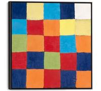 Wallfillers Large Colourful Abstract Framed Canvas - Paul Klee Wall Art - FFs2123 - XL - 100x100cm
