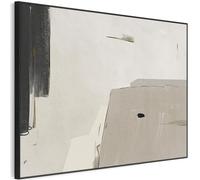 Wallfillers Large Neutral Abstract Canvas Wall Art - Framed Beige Black Artwork - FF2130 - XXL - 93cm x 63cm