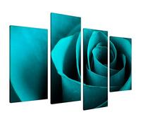 Wallfillers Large Teal Turquoise Floral Canvas Wall Art Pictures XL Prints 4109
