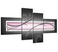 Wallfillers Light Pale Blush Pink & Grey Abstract Canvas - Split 4 Part - 160cm