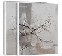 Wallfillers Neutral Wabi Sabi - Pair - Framed Artwork - Floral - Whispers of Spring (145cm x 84cm)