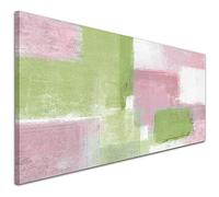 Wallfillers Pink Lime Green Bedroom Canvas Wall Art Accessories - Abstract - 1374-118x49cm
