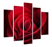 Wallfillers Red Rose Flower Canvas Prints, Set of 5
