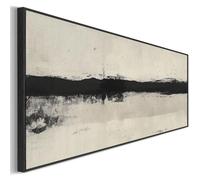 Wallfillers Wide Horizontal Narrow Wall Art Neutral Beige Black Abstract Narrow Panoramic (100 x 37cm)