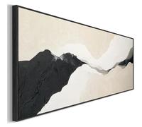 Wallfillers Wide Narrow Horizontal Wall Art Print Neutral Beige Black Panoramic (100 x 37cm)
