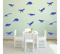 Wallflexi "Dinosaurs" Removable Self-Adhesive Office Home Decoration Wall Stickers, Vinyl, Blue