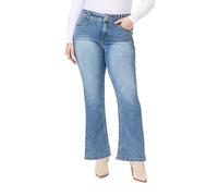 WallFlower Luscious Curvy Bootcut Jeans for Women Mid-Rise Insta Stretch Denim in Petite, Midsize, Plus Size, Juniors Jeans, Andrea, 16 Plus Short