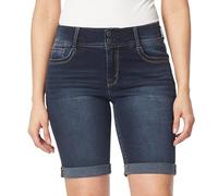 WallFlower Womens Juniors Instastretch Belted Luscious Curvy Mid-Rise Stretch Bermuda Shorts (Standard and Plus), Betsy Bermuda, 17