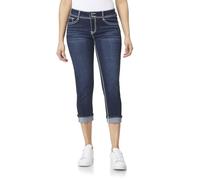 WallFlower Women's Juniors Instastretch Bling Luscious Curvy Mid-Rise Stretch Skinny Crops (Standard and Plus), Clarke, 7