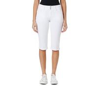 WallFlower Women's Luscious Curvy 17" Capri Mid-Rise Insta Stretch Juniors (Standard and Plus) Jeans, White, 13