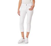 WallFlower Women's Luscious Curvy 23.5'' Crop Mid-Rise Insta Stretch Juniors (Standard and Plus) Jeans, White, 7