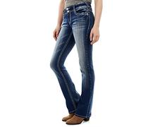 WallFlower Women's Size InstaStretch Luscious Curvy Bootcut Jeans, Jenna, 14 Plus Short