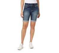 WallFlower Women's Ultra Denim Bermuda Shorts 9" Mid-Rise Insta Soft Juniors (Available in Plus Sizes), Aurora, 24