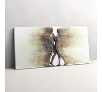Wallfluent Art Canvas Painting 120x60cm/47.2x23.6inch Wall art Print on Cavas for Bedroom Wooden Frame Prints Abstract - Abstract people and sand