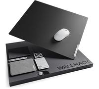 Wallhack SP-004 Glass Gaming MousePad - Professional Esport Mouse Mat w/Specialty Surface for Top Speed and Control, Large Tempered Glasspad with Full Silicone Base - Black, XL 49 cm x 43 cm