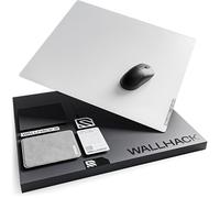 Wallhack SP-004 Glass Gaming MousePad - Professional Esport Mouse Mat w/Specialty Surface for Top Speed and Control, Large Tempered Glasspad with Full Silicone Base - White, XL 49 cm x 43 cm