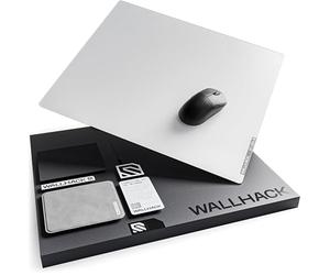 Wallhack SP-004 Glass Gaming MousePad - Professional Esport Mouse Mat w/Specialty Surface for Top Speed and Control, Large Tempered Glasspad with Full Silicone Base - White, XL 49 cm x 43 cm