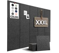 WALLHERO Large Cork Board for Wall 150 x 90 cm, Black Bulletin Board | 15 Pack Felt Wall Tiles | Cork Boards for Office Pin Board Corkboards