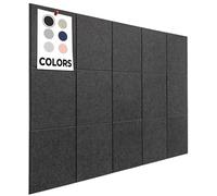 WALLHERO Large Cork Board for Wall 150 x 90 cm, Black Bulletin Board | 15 Pack Felt Wall Tiles | Cork Boards for Office Pin Board Corkboards