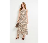 Wallis Abstract Jersey Shirred Waist Maxi Dress In Natural natural