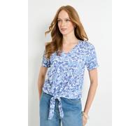 Wallis Women's Abstract Jersey Tie Detail V Neck T-Shirt in Blue | Size: 20 Wallis Blue 20