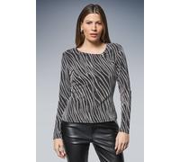Wallis Abstract Metallic Jersey Bar Detail Top In Silver silver