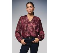 Wallis Abstract Metallic Overhead Shirt In Berry berry