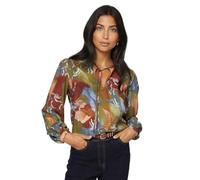 Wallis Abstract Print Tie Blouse, 16, Rust