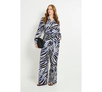 Wallis Women's Abstract Print Wide Leg Trouser Co-ord in Blue | Size: 10 Wallis Blue 10