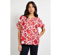 WALLIS Abstract Tie Sleeve Collarless Top 20