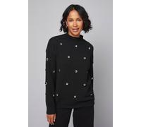 Wallis All Over Stud Detail Jumper In Black black M