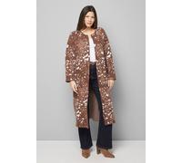 Wallis Animal Jacquard Collarless Cardigan In Brown brown XL